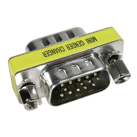 Mode 32-021HD-0 RS232 Gender Changer, 15-Pin Hi-Density VGA Male-Male Adapter