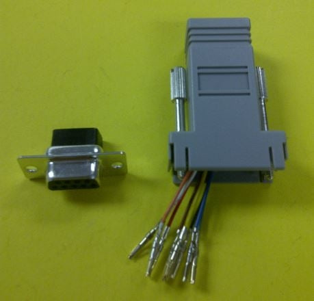 Mode 32-322-0 Modular Phone Jack (RJ45) to RS232 DB9 Female Adapter
