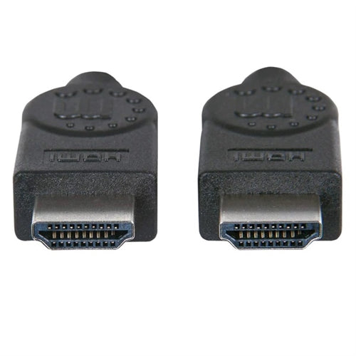 Manhattan 323215 High Speed HDMI Cable with Ethernet, Hec, Arc, 3D, 4k@30Hz, HDMI Male to Male, Shielded, Black, 6.6ft