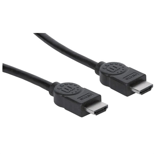 Manhattan 323215 High Speed HDMI Cable with Ethernet, Hec, Arc, 3D, 4k@30Hz, HDMI Male to Male, Shielded, Black, 6.6ft