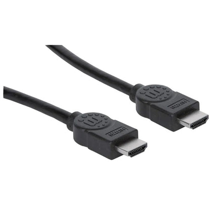 Manhattan 323215 High Speed HDMI Cable with Ethernet, Hec, Arc, 3D, 4k@30Hz, HDMI Male to Male, Shielded, Black, 6.6ft