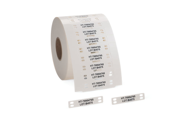 Hellermann Tyton 556-83018 Tiptag, Halogen Free, 20mm x 51mm, 4 holes, White, 1000 per roll