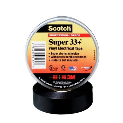 3M Super 33+ Scotch Vinyl Electrical Tape, Professional Grade, -18 to 105C, 3/4" Wide x 108' Long **CSA**