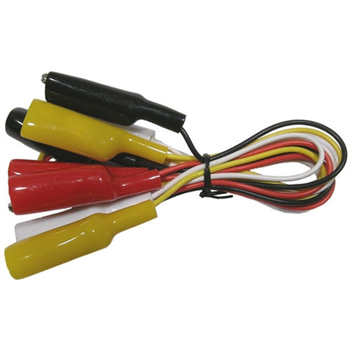 Mode 33-230-0 Heavy Duty Alligator Clip Lead Set, 30" Long 4/Pack (1 Each: Black/Red/Yellow/White)