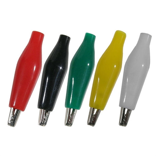Mode 33-409-10 Insulated Alligator Clips 32mm, 10/Pack (2 Each: Red/Black/Green/Yellow/White)