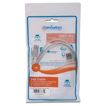 Manhattan 336314 Hi-Speed USB Extension Cable, USB 2.0, Type-A Male to Type-A Female, 480 MBps, 1.8 M (6 Ft.)