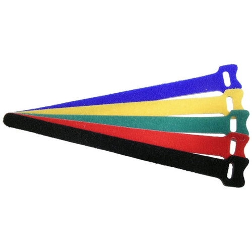 Mode 34-156-10 Velcro Hook & Loop Cable Ties 8" x 0.5" Red, 10/Pack