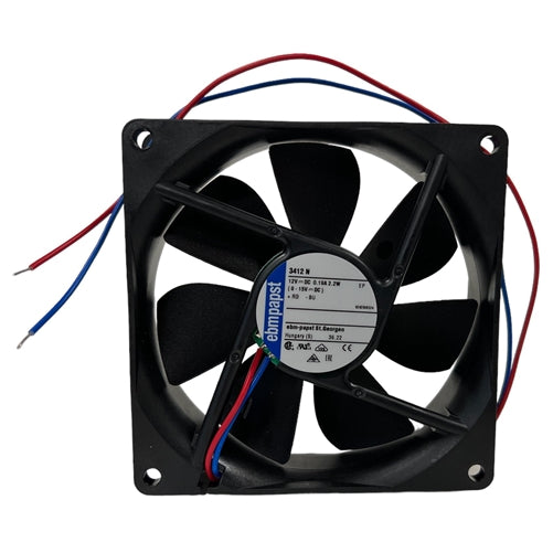 ebm-papst 3412N 12VDC Ball Bearing Fan 92mm x 92mm x 25mm 49.4CFM 32dB 2.2W 0.18A 2700RPM 2 Wire