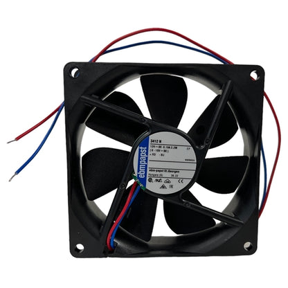 ebm-papst 3412N 12VDC Ball Bearing Fan 92mm x 92mm x 25mm 49.4CFM 32dB 2.2W 0.18A 2700RPM 2 Wire