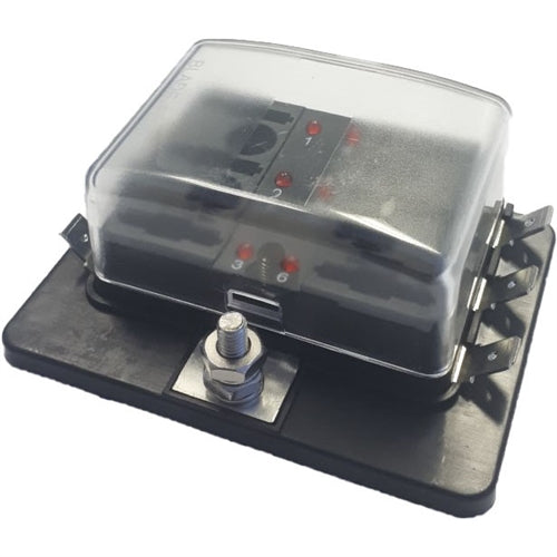 PICO 3416-11 6-WAY LED Indicated ATC Blade Fuse Block 12VDC, 30A Max. Per Circuit, 150A Max. Load, Tab Terminals