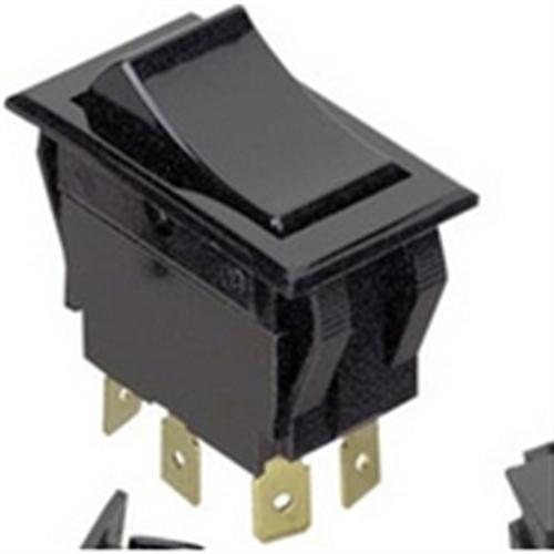 GC 35-3695 Snap-In Appliance Rocker Switch DPDT (On)-Off-(On), 15A@125VAC / 10A@250VAC, QC Terminals