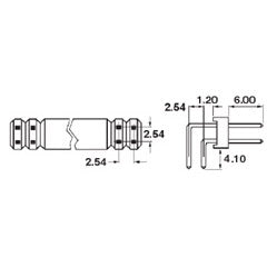 Mode 36-480G-0 Right Angle Double Row 80 Pin .100" PC Breakaway Header