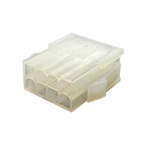 Molex 39-01-2081 Mini-Fit Jr. Plug Housing, Dual Row, 8 Position, UL 94V-2, with Panel Mounting Ears, Natural