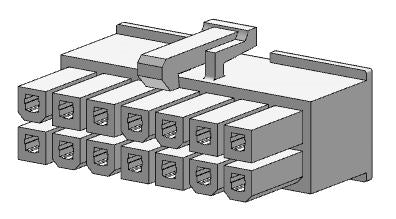 Molex 39-01-2140 Mini-Fit Jr. Receptacle Housing, Dual Row, 14 Position, UL 94V-2, Natural *CLEARANCE*