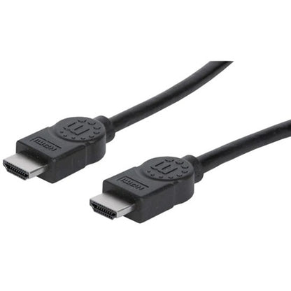 Manhattan 393751 HDMI 1.4 Male-Male (6ft) Black, Clamshell, with Ethernet High Speed HDMI (100MBPS), 3D Over HDMI