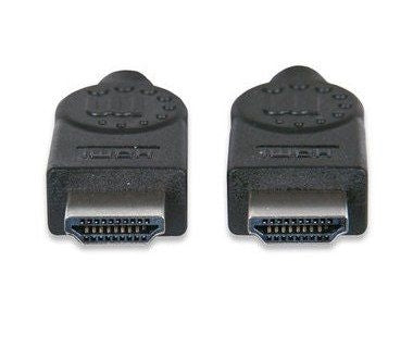 Manhattan 393751 HDMI 1.4 Male-Male (6ft) Black, Clamshell, with Ethernet High Speed HDMI (100MBPS), 3D Over HDMI