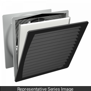 Hammond PF67000T3RBK230 Outdoor Type 3R Filter Fan, 560 CFM, 230V AC, UV-Resistant ABS, 12.60" H x 12.60" W x 6.18" D, Black.