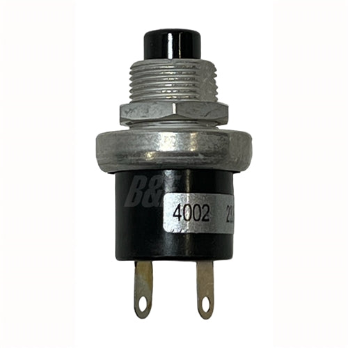 Grayhill 4002 Momentary Push Button Switch SPST N/C On-(Off), 1A@115VAC, Black Plunger, Solder Terminals