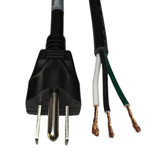 Volex 40414-BLK AC Power Cord 5-15P Plug, Stripped End, 16/3 SJT Power Cable, UL/CSA, Rated 13A 125VAC, 8' Long