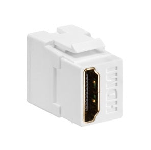 Leviton 40834-W Quickport HDMI Feed-Thru Keystone Connector, White Housing