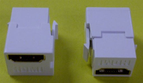 Leviton 40834-W Quickport HDMI Feed-Thru Keystone Connector, White Housing