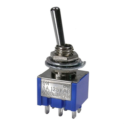 Mode 41-243-0 Standard Sub-Miniature Toggle Switch, DPDT On-On, 6A@125VAC, Solder Terminals