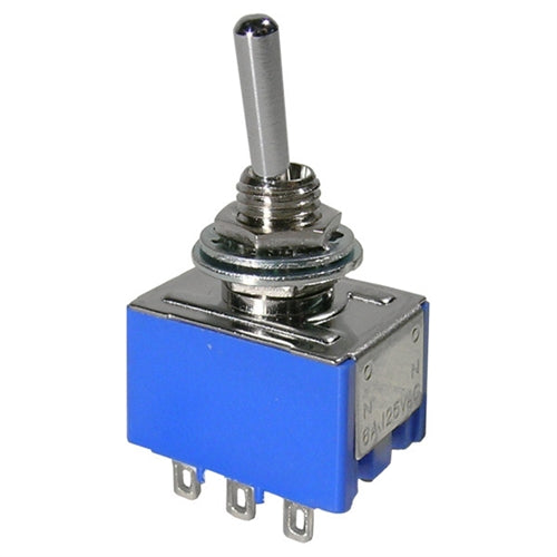 Mode 41-251-1 Standard Sub-Miniature Toggle Switch, 3PDT On-On, 6A@125VAC, Solder Terminals