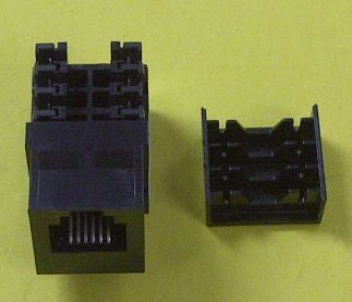 Leviton 41106-RE6 RJ12 Voice Grade Quickport Connector, 6P6C, Black