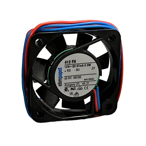 ebm-papst 412FH 12VDC Axial Sintec Bearing Fan 40mm x 40mm x 10mm 6CFM 28dB 0.8W 0.067A 6000RPM 2 Wire