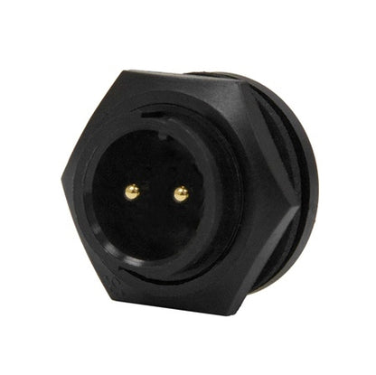Conxall 4182-2PG-300 Connector 2 Pin Male Panel Receptacle, IP67 Certified, 12AWG Gold Plated Contacts, Solder Style