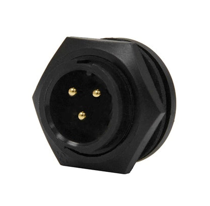 Conxall 4182-3PG-300 Connector 3 Pin Male Panel Receptacle, IP67 Certified, 12AWG Gold Plated Contacts, Solder Style