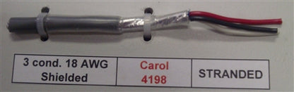 General Cable C4198A 18AWG 3 Conductor Stranded Shielded CMG/FT4 600V 105C BLK/WHT/Red, Gray PVC (305M = Full Roll)