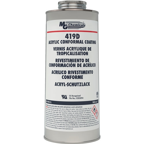 MG Chemicals 419D-1L Acrylic Conformal Coating Certified IPC-CC-830B UL94V-0