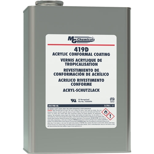 MG Chemicals 419D-4L Acrylic Conformal Coating Certified IPC-CC-830B UL94V-0