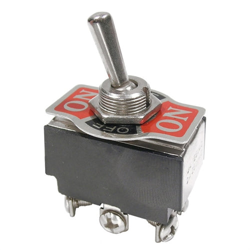 Mode 42-225-1 Standard Toggle Switch, DPDT On-Off-On, 10A@125VAC / 6A@250VAC, Screw Terminals