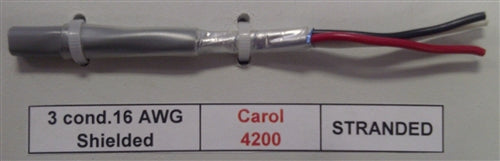 General Cable C4200A 16/3 Stranded Shield CMG/FT4 600V 105C Black/White/Red, Gray PVC Jacket (305M = Full Roll)