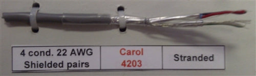 General Cable C4203A 22AWG 4 Conductor Stranded Shielded CMG/FT4 Red/Black Green/White, Gray PVC (305M = Full Roll)