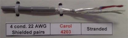 General Cable C4203A 22AWG 4 Conductor Stranded Shielded CMG/FT4 Red/Black Green/White, Gray PVC (305M = Full Roll)