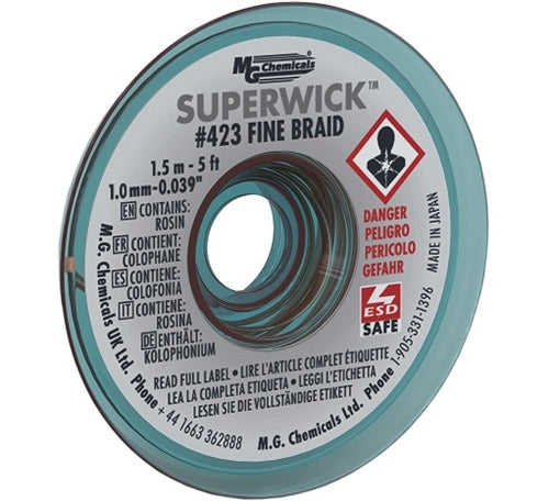 MG Chemicals 423 Super Wick #1 White .025" Desoldering Braid (5ft)
