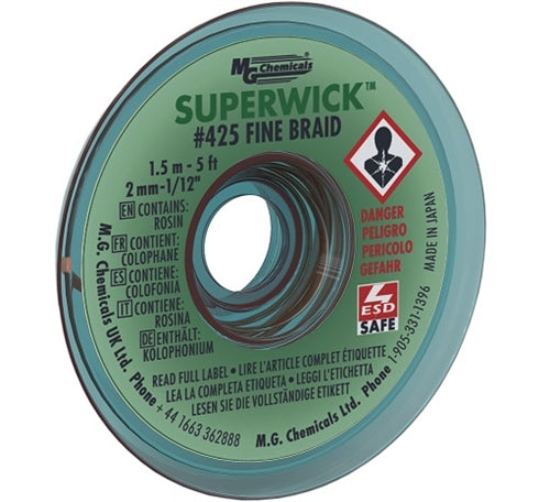 MG Chemicals 425 Super Wick #3 Green .075" Desoldering Braid (5ft)