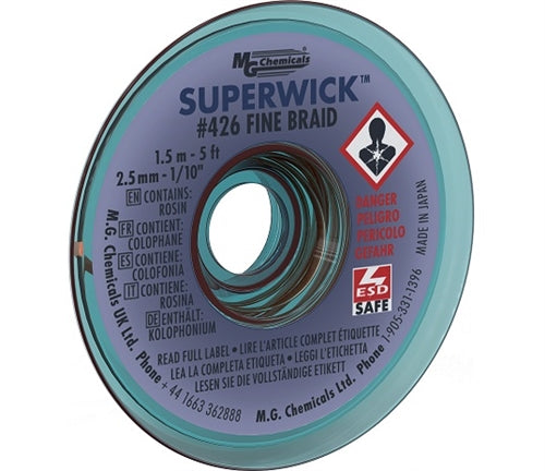 MG Chemicals 426 Super Wick #4 Blue .100" Desoldering Braid (5ft)