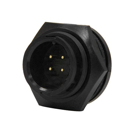 Conxall 4282-4PG-300 Connector 4 Pin Male Panel Receptacle, IP67 Certified, 20AWG Gold Plated Contacts, Solder Style