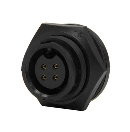 Conxall 4282-4SG-300 Connector 4 Pin Female Panel Receptacle, IP67 Certified, 20AWG Gold Plated Contacts, Solder Style