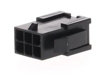 Molex 43020-0600 Micro-Fit 3.0 Plug Housing, Dual Row, 6 Position, UL 94V-0, Panel Mount Ears, Low-Halogen, Black