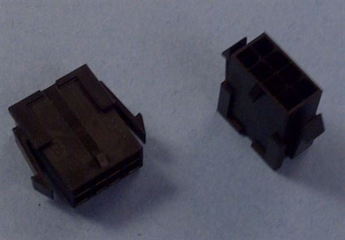 Molex 43020-0800 Micro-Fit 3.0 Plug Housing, Dual Row, 8 Position, UL 94V-0, Panel Mount Ears, Low-Halogen, Black