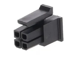 Molex 43025-0400 Micro-Fit 3.0 Receptacle Housing, Dual Row, 4 Position, UL 94V-0, Low-Halogen, Black