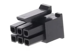 Molex 43025-0600 Micro-Fit 3.0 Receptacle Housing, Dual Row, 6 Position, UL 94V-0, Low-Halogen, Black