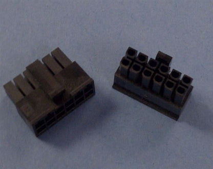 Molex 43025-1200 Micro-Fit 3.0 Receptacle Housing, Dual Row, 12 Position, UL 94V-0, Black
