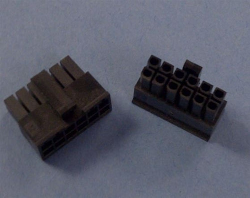 Molex 43025-1200 Micro-Fit 3.0 Receptacle Housing, Dual Row, 12 Position, UL 94V-0, Black