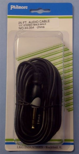 Philmore 44-354 Stereo 1/4" Male to Stereo 1/4" Male, Gold Plated Cable, 25' Length
